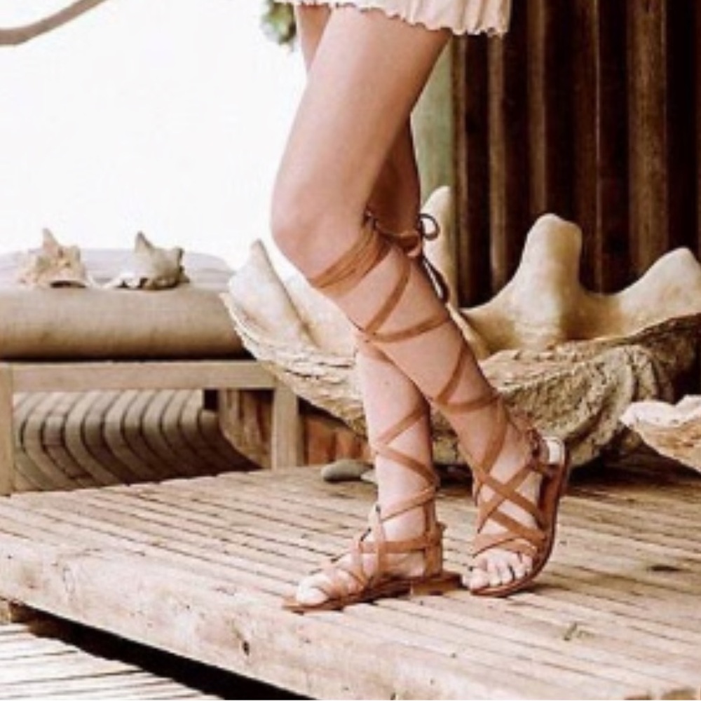 Faryl Robin x Free People Brown Gladiator Strap Sandals